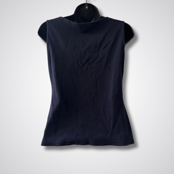 LOFT Navy Blue Sleeveless Tank Top - Size Small - Picture 2 of 4